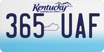 KY license plate 365UAF