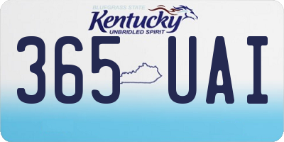 KY license plate 365UAI