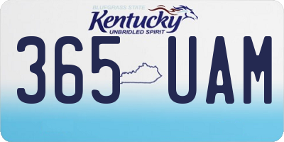 KY license plate 365UAM