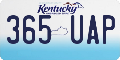 KY license plate 365UAP