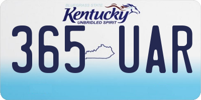 KY license plate 365UAR