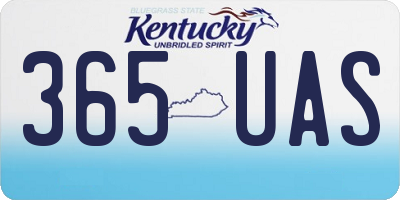 KY license plate 365UAS