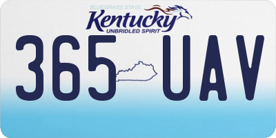 KY license plate 365UAV