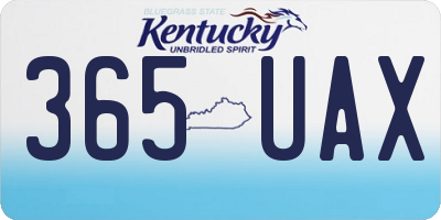 KY license plate 365UAX