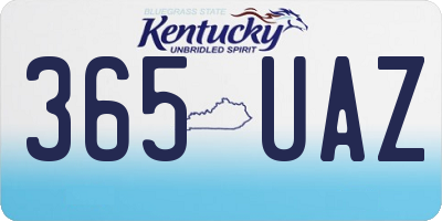 KY license plate 365UAZ