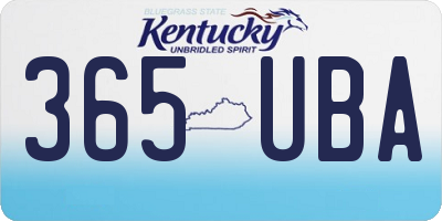KY license plate 365UBA