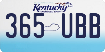 KY license plate 365UBB