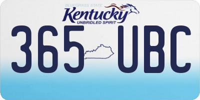 KY license plate 365UBC