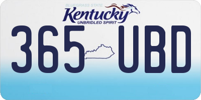 KY license plate 365UBD