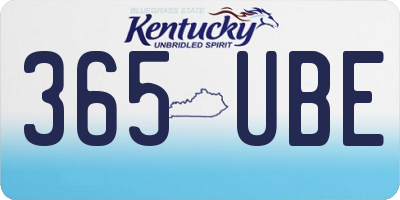 KY license plate 365UBE