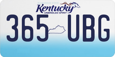 KY license plate 365UBG