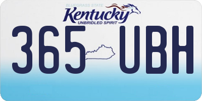 KY license plate 365UBH