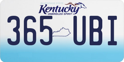KY license plate 365UBI