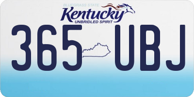 KY license plate 365UBJ