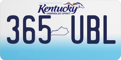 KY license plate 365UBL