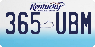 KY license plate 365UBM