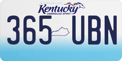 KY license plate 365UBN