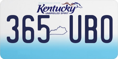 KY license plate 365UBO