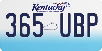 KY license plate 365UBP