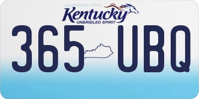 KY license plate 365UBQ