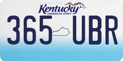 KY license plate 365UBR