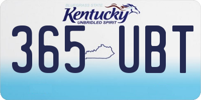 KY license plate 365UBT