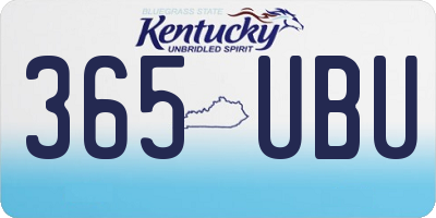 KY license plate 365UBU