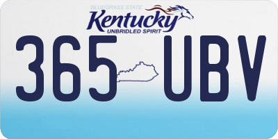 KY license plate 365UBV