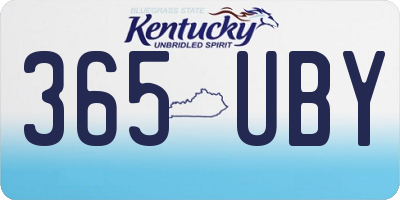 KY license plate 365UBY