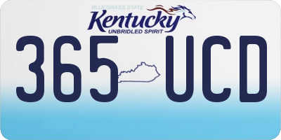 KY license plate 365UCD