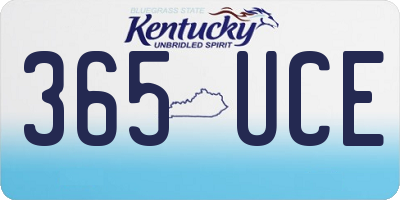 KY license plate 365UCE