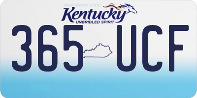 KY license plate 365UCF