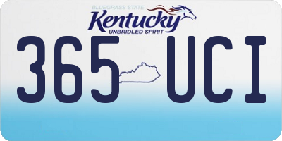 KY license plate 365UCI