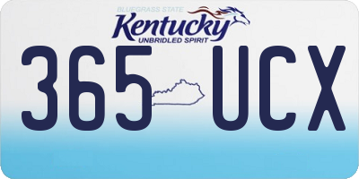 KY license plate 365UCX