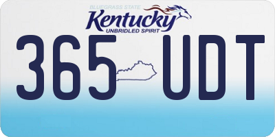 KY license plate 365UDT