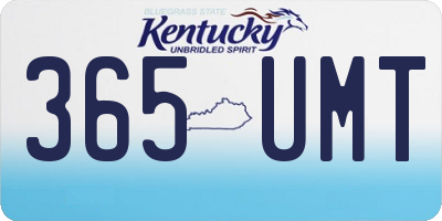 KY license plate 365UMT