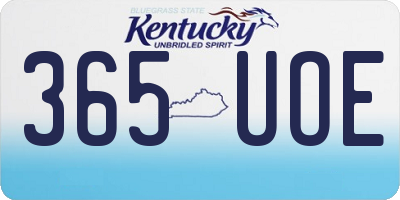KY license plate 365UOE