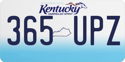 KY license plate 365UPZ