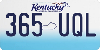 KY license plate 365UQL