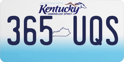 KY license plate 365UQS