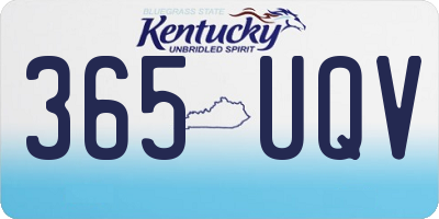 KY license plate 365UQV