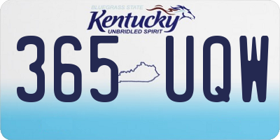 KY license plate 365UQW