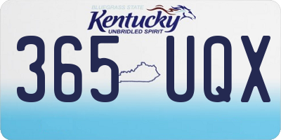 KY license plate 365UQX