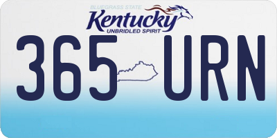 KY license plate 365URN