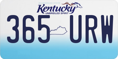 KY license plate 365URW