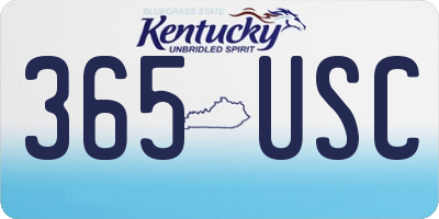 KY license plate 365USC