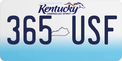 KY license plate 365USF