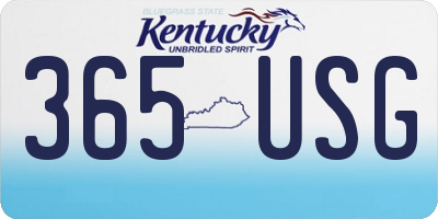 KY license plate 365USG