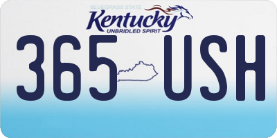 KY license plate 365USH