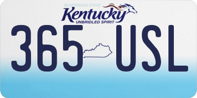 KY license plate 365USL
